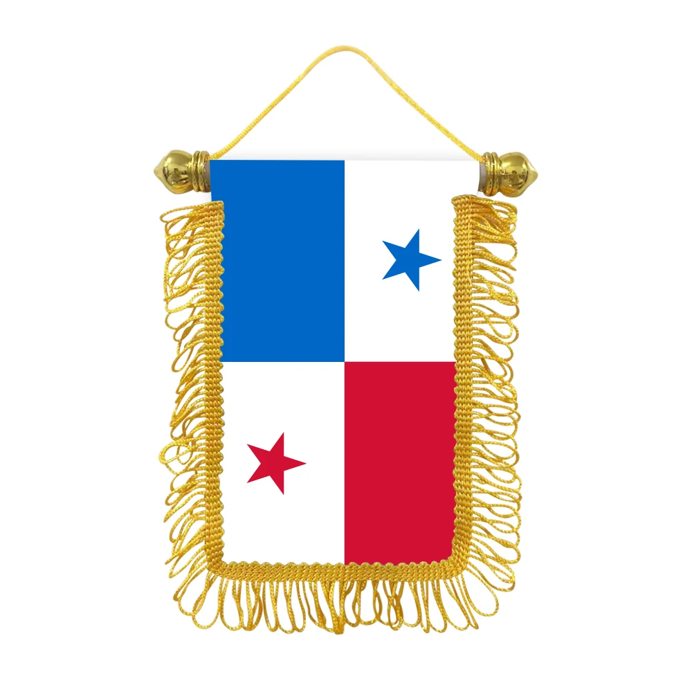 Panama small hanging flag 10x15cm triangular flag car decoration hanging flag double-sided pattern with suction cup