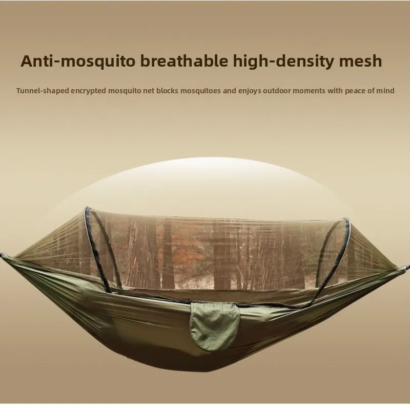 

Automatic Mosquito Net Hammock,Outdoor Anti Rollover Camping Artifact for Two People,Equipped with Mosquito Net,Nylon Swing