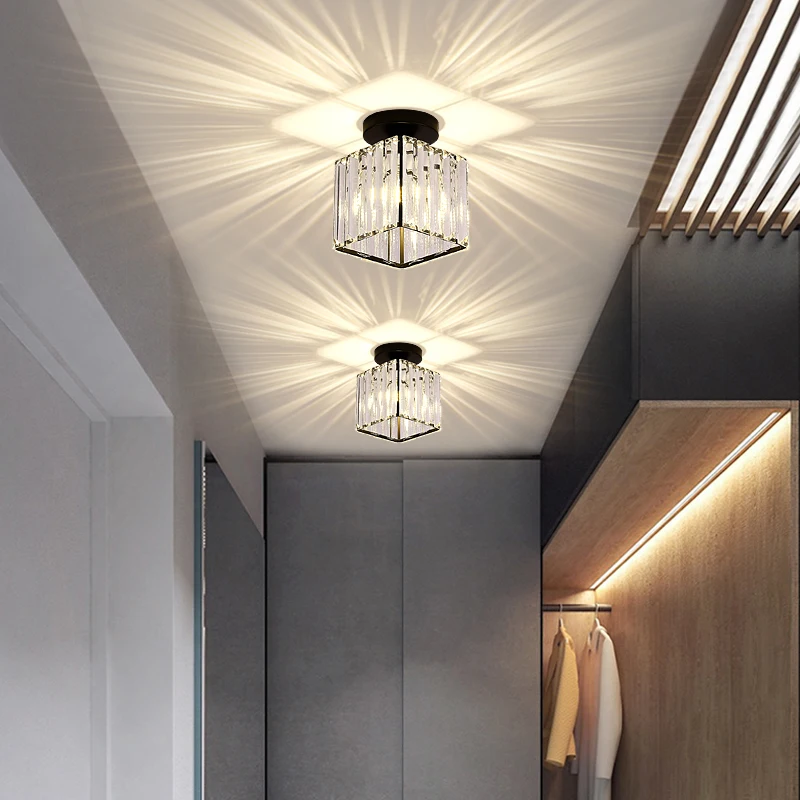 Luz LED de techo moderna para pasillo, luz de techo para balcón, iluminación interior de cristal, decoración Simple, lámparas luminosas para el hogar