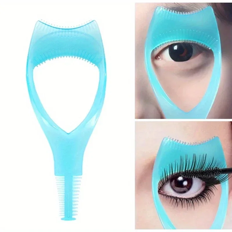 

3 in 1 Mascara Applicator Template with Eyelash Curler Guard and Case, Eyeliner Holder, Eyelash Aid, Eyebrow Drawing Tool