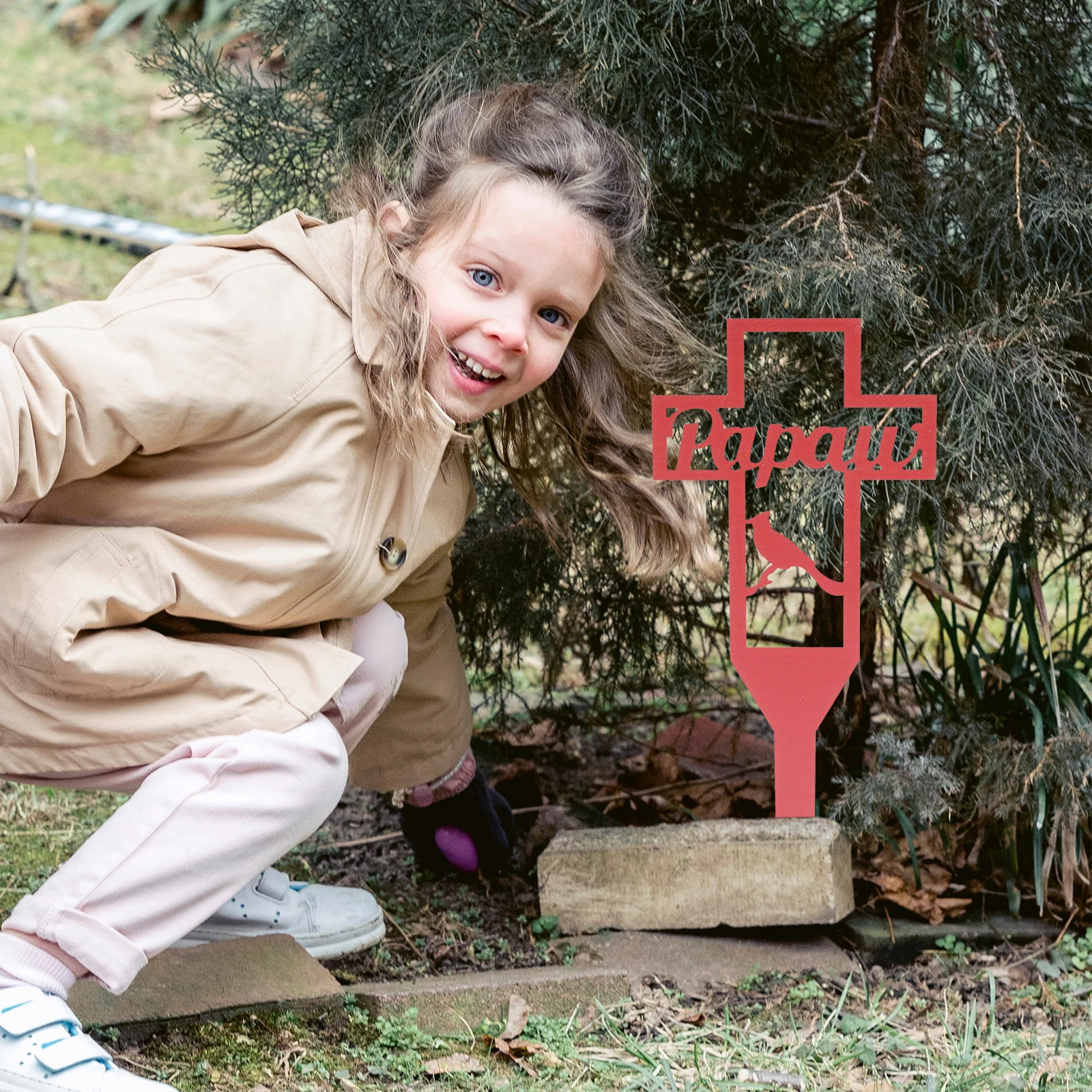 

Metal Cross Stake Durable Lightweight Portable Memorial Garden Lawn nament Yard Decoration Realistic Modeling Easy Insert