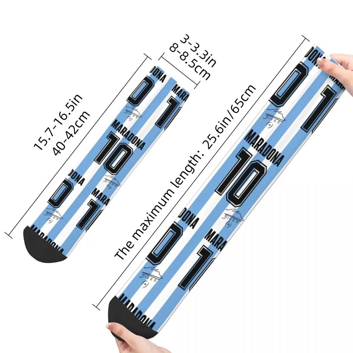 Diego Maradona D10s Merch Socks Argentina Napoli Pele Football Soccer Crew Socks Super Soft for Men\'s Birthday Present