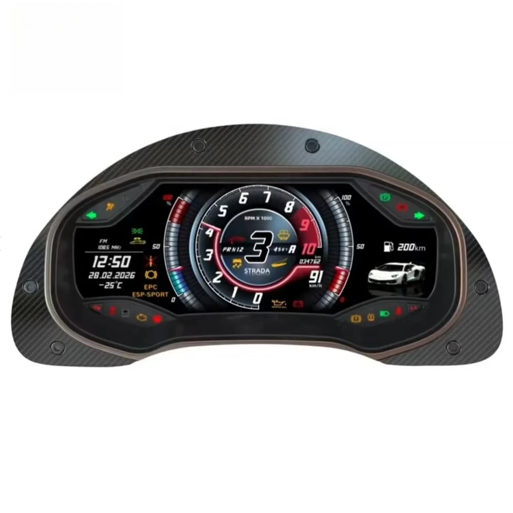 Auto Digital Speedometer for  Gallardo 2006-2013 Car Cluster Dashboard