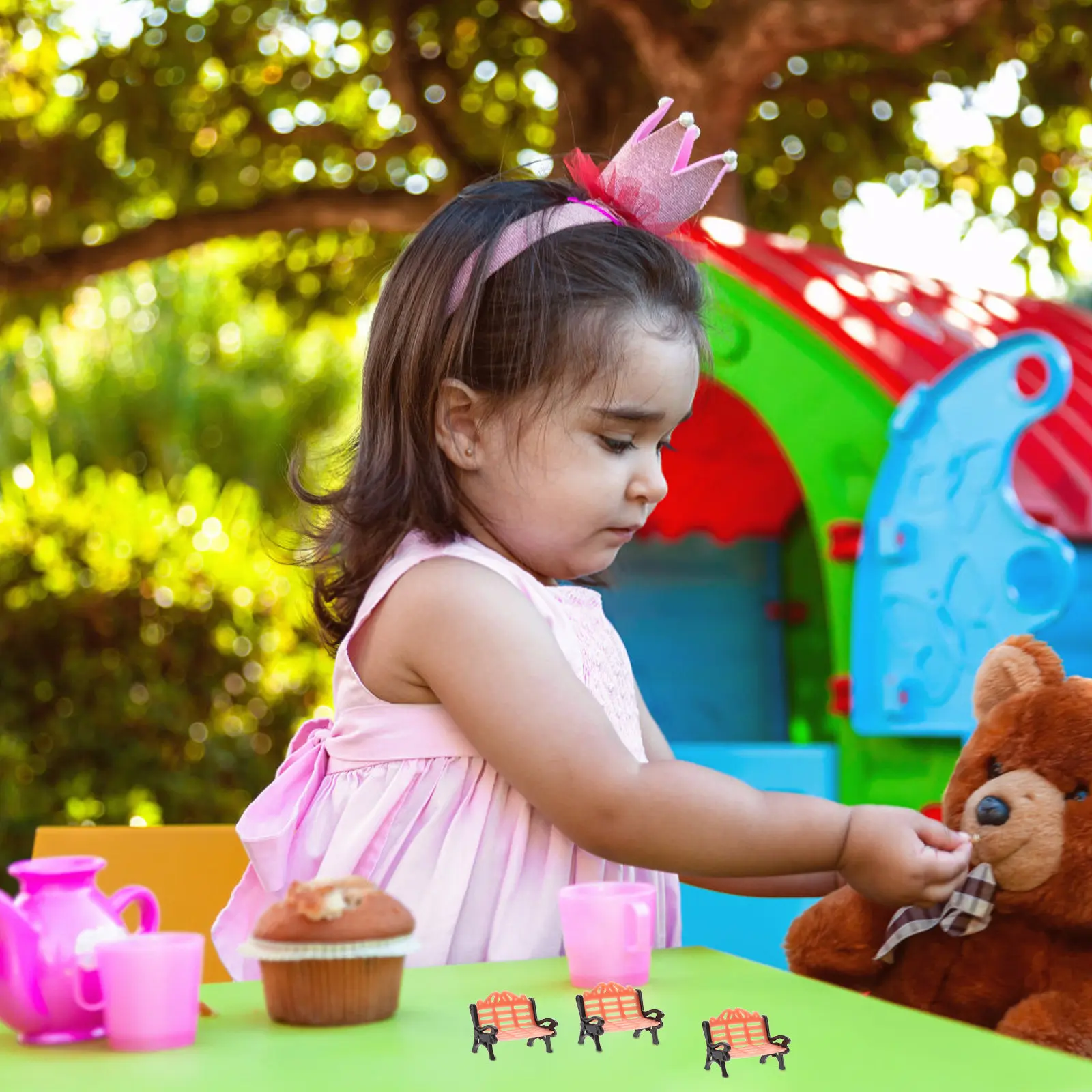 

Набор из 10 миниатюрных скамеек премиум-класса для декора миниатюрных домиков, изысканные детали, украшение в виде парковой скамейки, мини-мебель для гостиной, ландшафтный декор