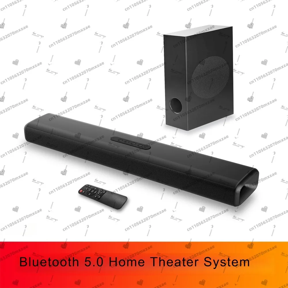 Barra de sonido 2.1 con subwoofer incorporado, sistema de cine en casa Bluetooth 5.0, base de sonido de TV para audio envolvente