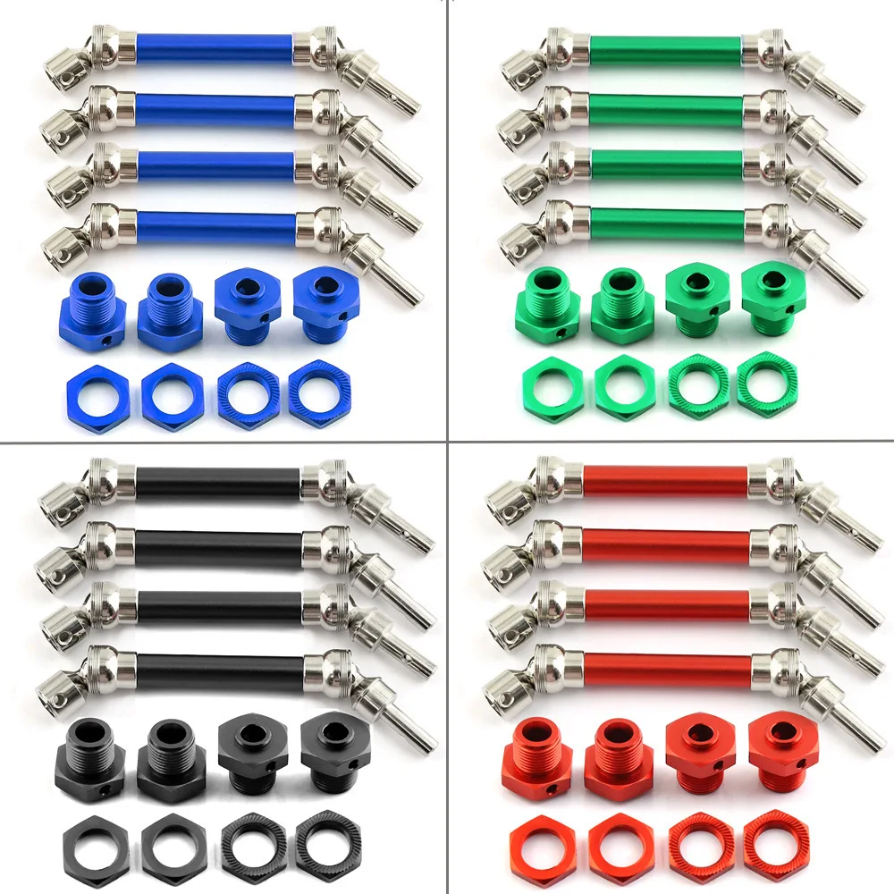 4pcs Metal Front and Rear Drive Shaft CVD with Wheel Hex for 1/8 Arrma Typhon 4x4 3s Blx 1/8 Typhon 550 Mega 4x4 Upgrade Parts