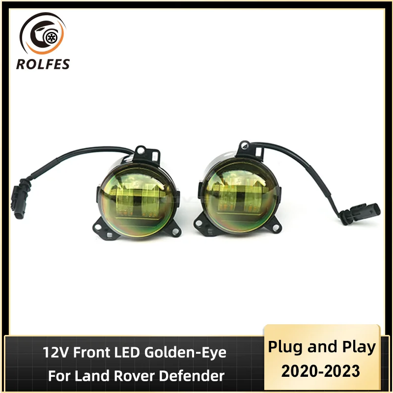 

ROLFES For Land Rover Defender L630 2PCS LED Golden-Eye Fog Light Front Bumper Spotlights Flash Lamp Daytime Running Lamps