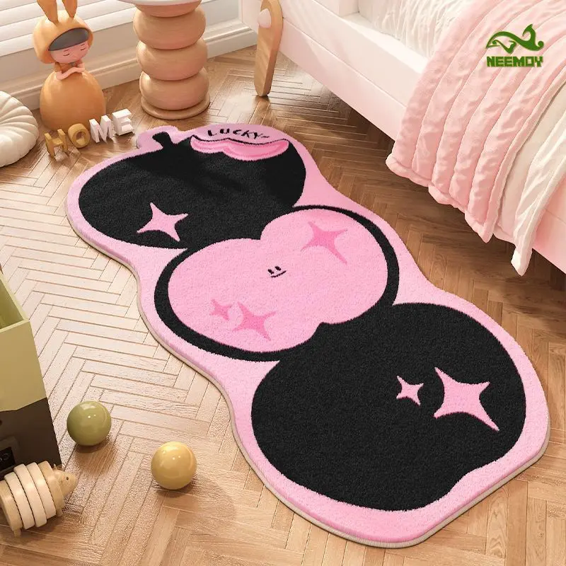 Cartoon Creative Little Apple Bedroom Bedside Blanket Long Strip Floor Mat Dressing Room Comfortable Imitation Cashmere Carpet
