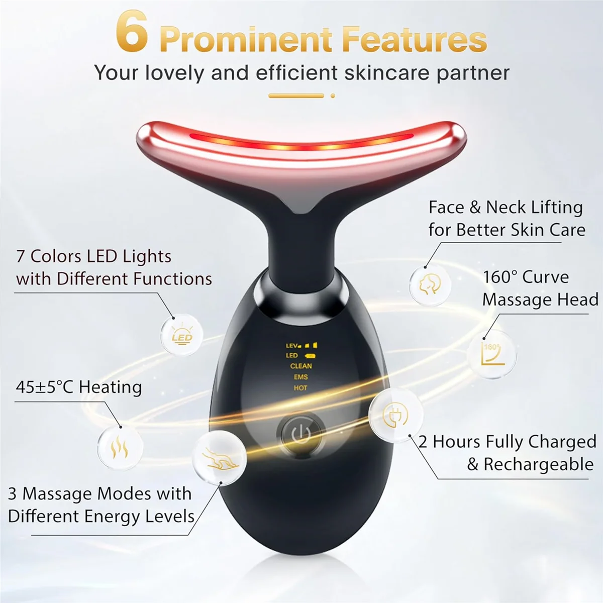 7-In-1 Anti Wrinkles Face Massager Face Sculpting Device Facial Neck Eye Skin Care Tool Device for Women and Man