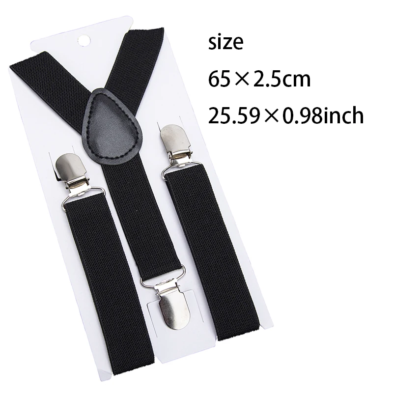 New Soild Color Children Belt Baby Boys Girls Colorful Suspenders Clip-on Y-Back Braces Bow Tie Elastic Kids Adjustable Gift