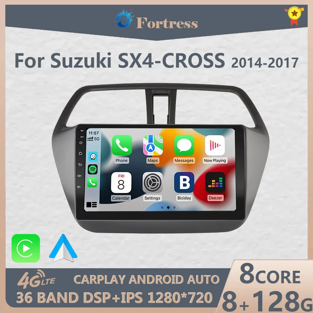 For Suzuki SX4-CROSS 2014-2017 Carplay Android Auto 2 din Android 12 Car Radio android GPS radio stereo video multimedia player