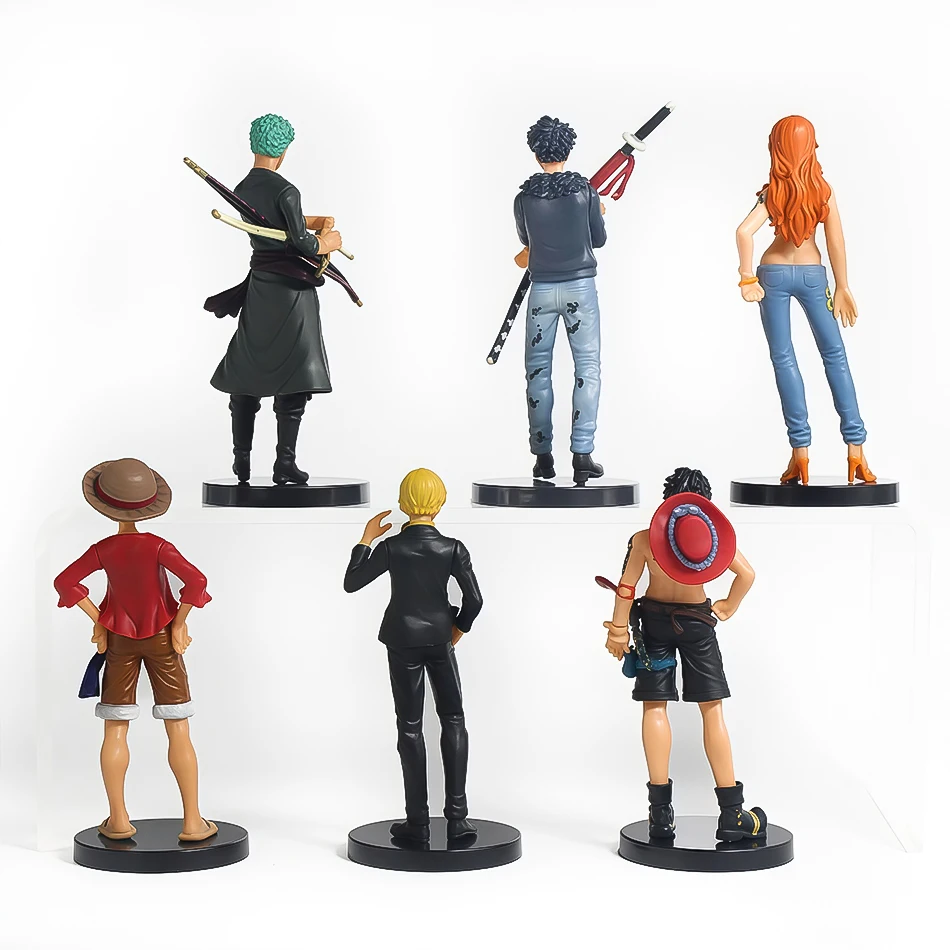 6 Stück Anime One Piece Figuren Luffy Ace Solon Mei Sanji Action-Modelle PVC Desktop-Statue Ornament Sammlung Desktop-Spielzeug Geschenke – Detail 3