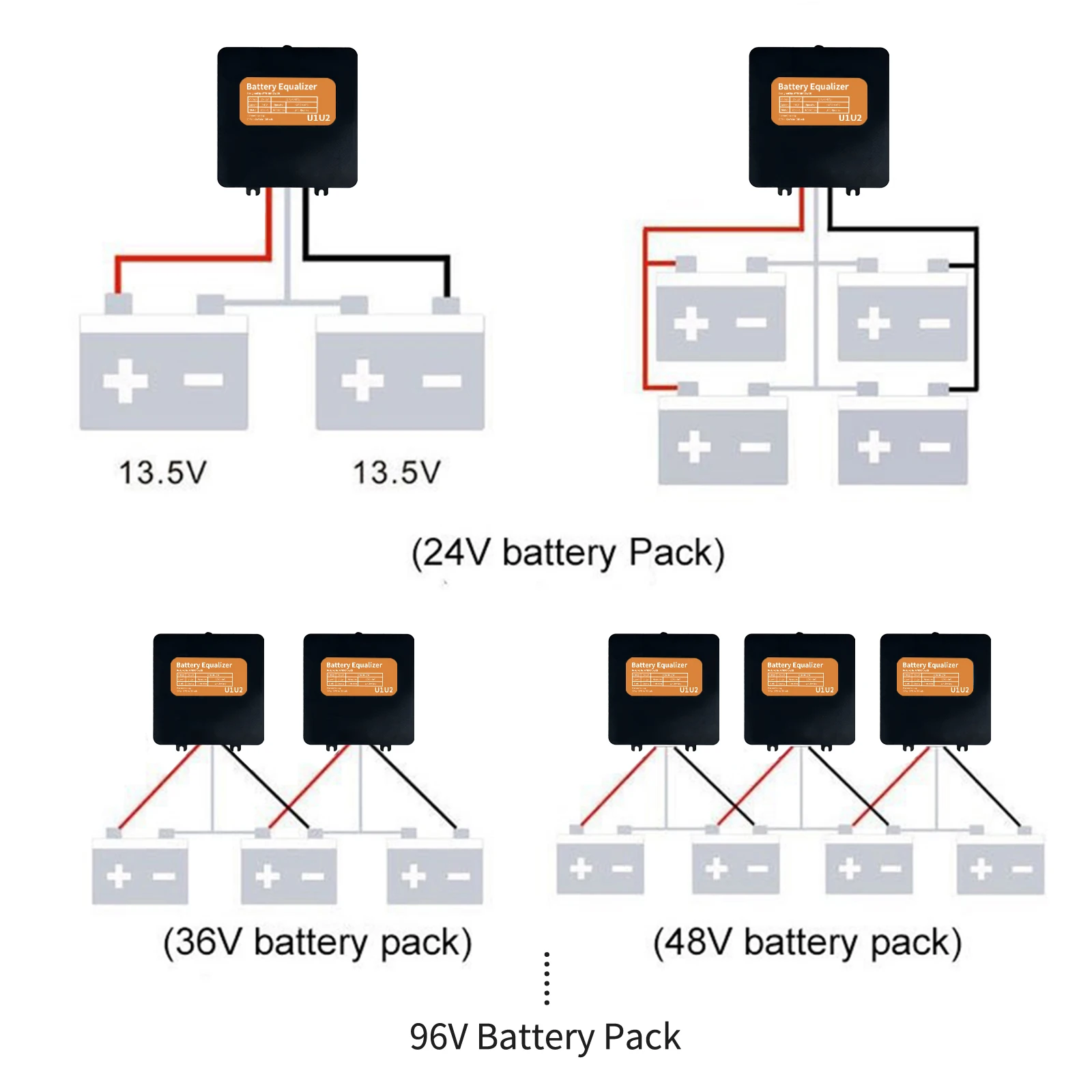 12V/24V/48V BMS Smart Battery Equalizer 0-5A Balance Current Active Voltage Balancer Li li-ion lifepo4 LTO Lead Acid Battery view 2
