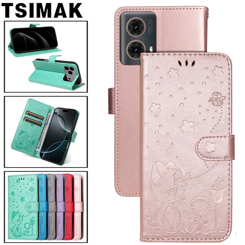 Leather Phone Case for Motorola Moto G14 G24 G34 G54 G84 G15 G35 G55 G75 G85 G32 Power Flip Wallet Card Book Cover Coque Fundas