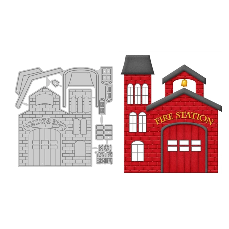 

Fire Station Metal Cutting Dies For Scrapbooking New 2022 Paper Making Embossing Without Stamps Frame Card Craft
