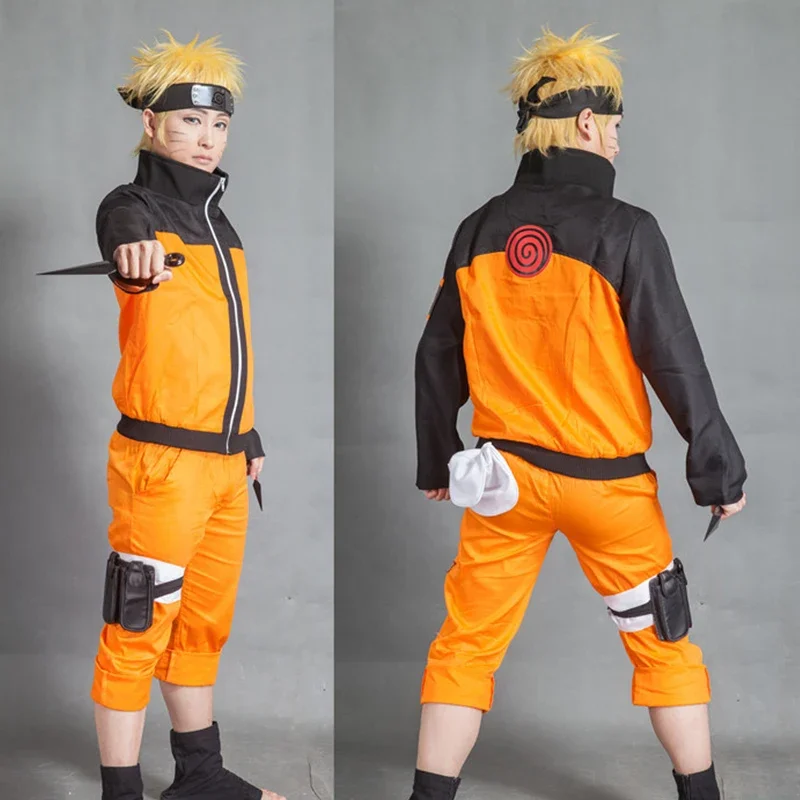 Anime Shippuuden Uzumaki Costume for Adults and Children, Jacket, Pant, Wig, Halloween Performance Clothes, C47M80