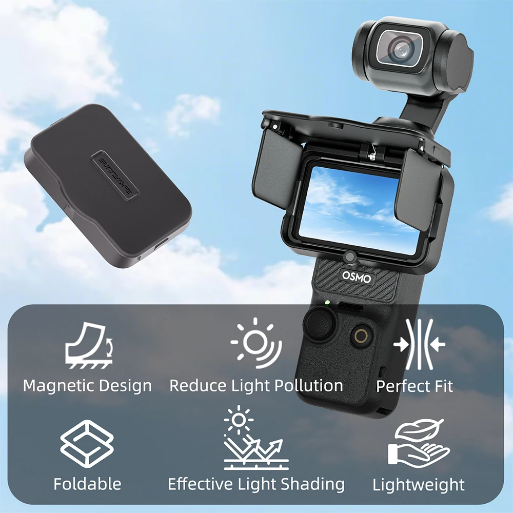 Screen Sun Shade Case for DJI Osmo Pocket 4P 4 3 Foldable Gimbal Screen Hood Protective Sunshade for Poackt4 Accessories