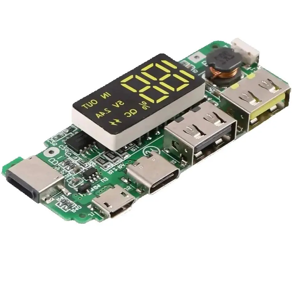

2Pc- 18650 Lithium Battery Charger 5V 2.4A Dual USB Circuit Board Digital LCD Display Module with Overcharge Overdischarge Short