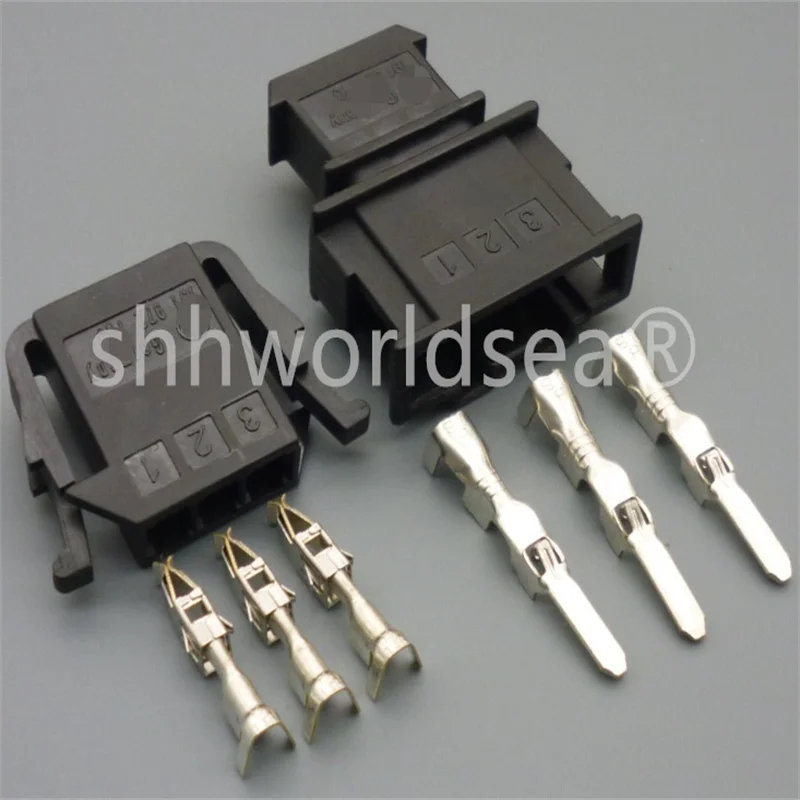 Shhworldsea 4/10/50/100set 3 PIN Car sensor plug auto wire harness connector electrical socket 191 972 703 191 972 713  For VW