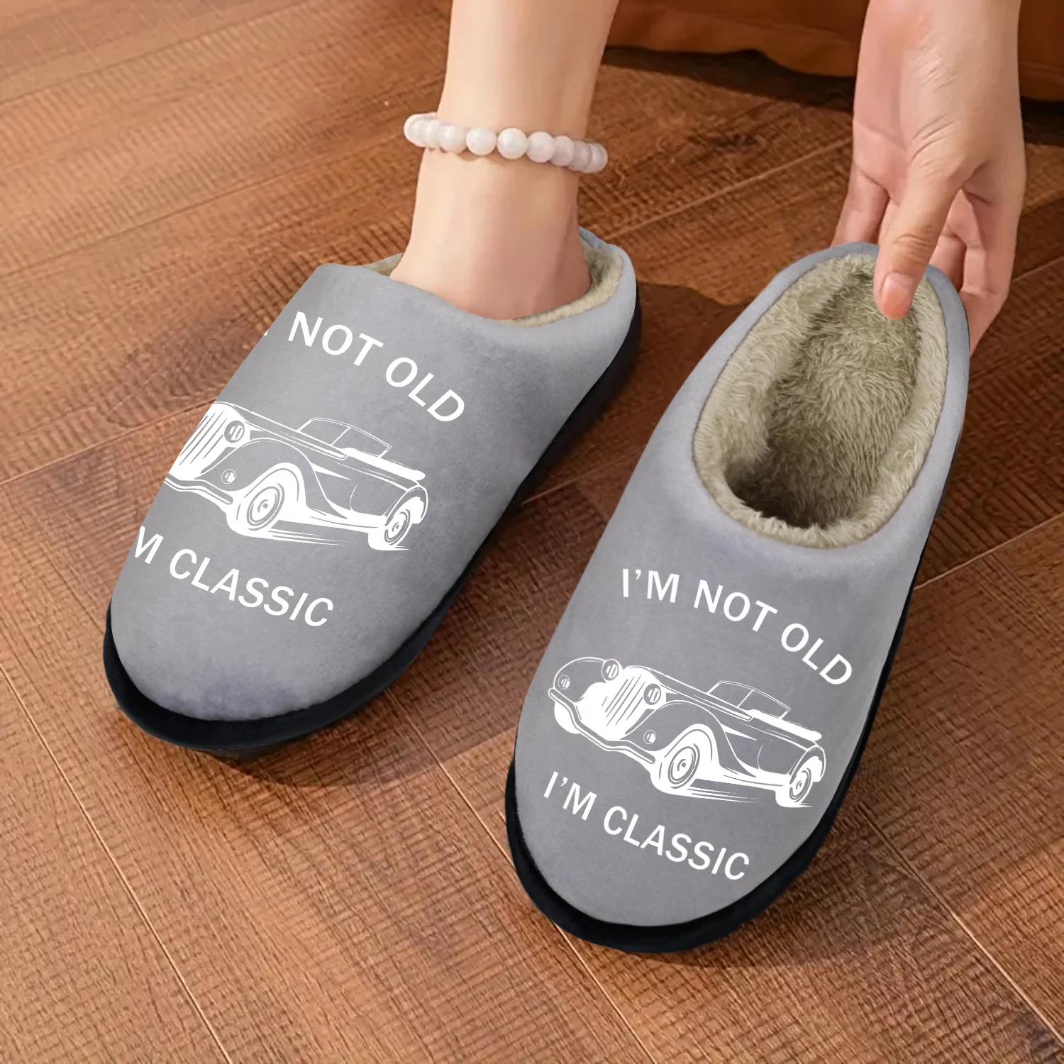 

Gifts for Grandpa, Husband, Indoor/Outdoor Slippers, Soft Memory Foam House slippers, Comfy Fuzzy House Shoes