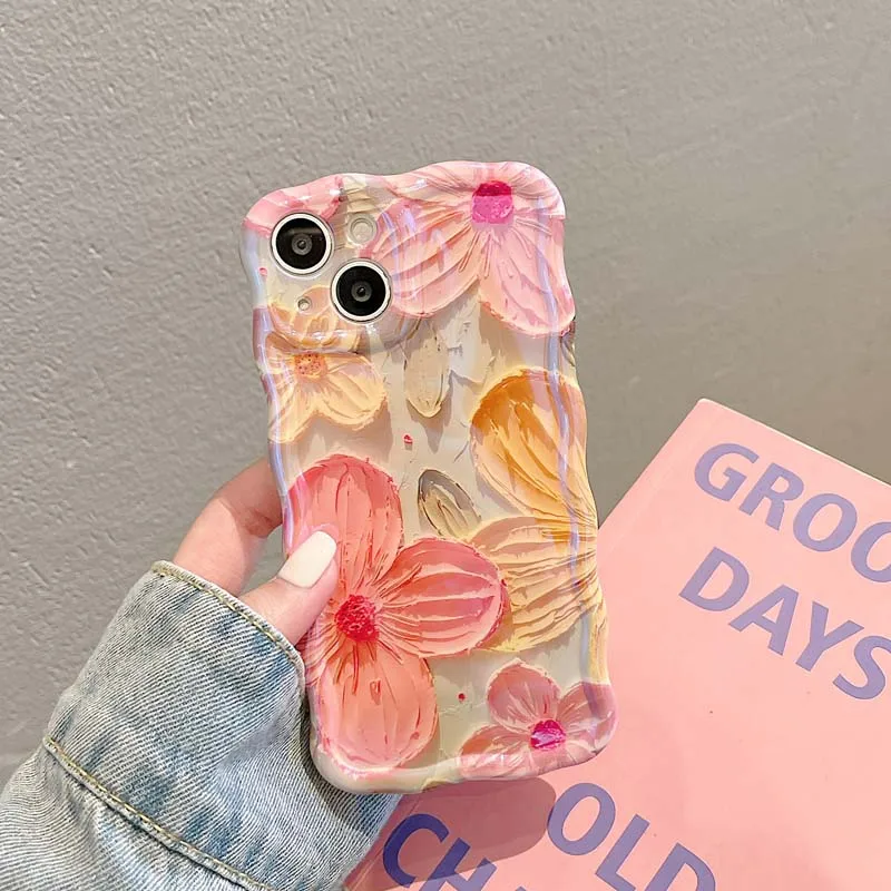 Girl Powder Flower Soft Back Cover for iPhone 11 12 14 Plus 13 Pro Max Back Cover on iPhone 14 Pro Max 13 12 11 Pro Max Capas