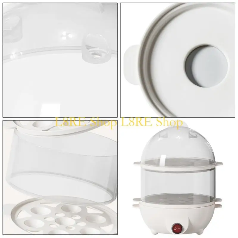 L8RE 계란 요리 기기 이중 레이어 14 계란 트레이 증기 만두 오믈렛 포도처 식기 세척기 안전 전기 알 쿠커