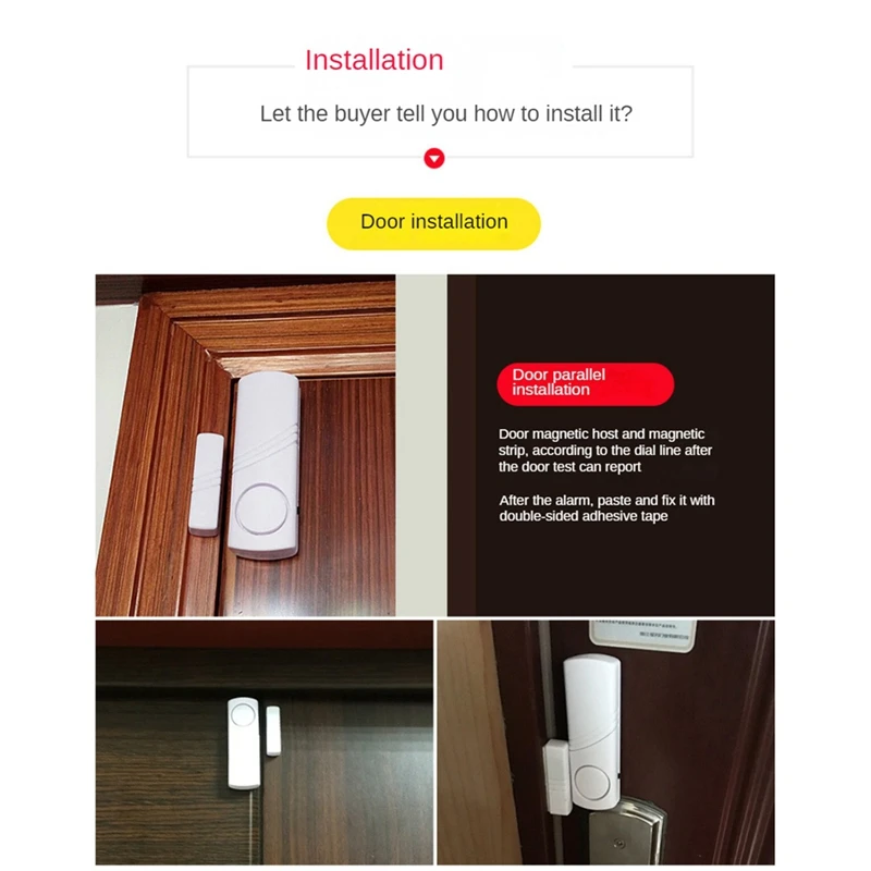 Alarma antirrobo inalámbrica para puerta y ventana, Sensor magnético inteligente, protección de seguridad para el hogar, 5 Juegos por lote