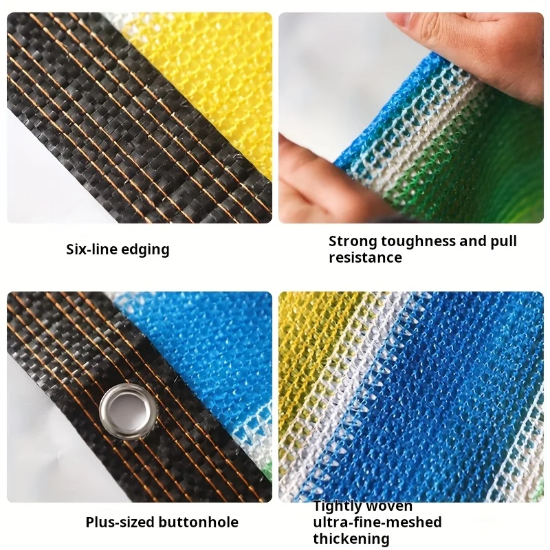 [شباك مظلة، مقاسات متعددة متوفرة] يتميز قماش المظلة المنسوج فائق الكثافة بتصميم نمط مخيط وتعزيز الحواف