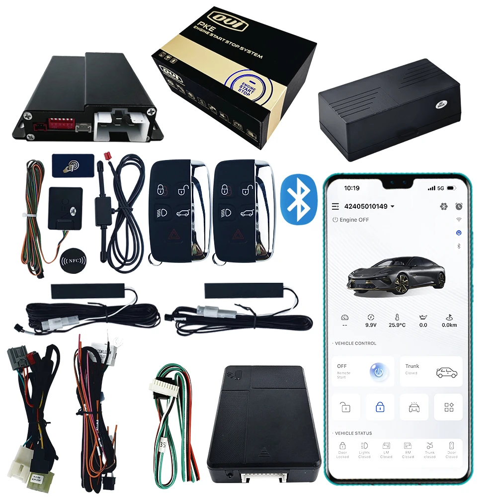 Mobile App Car Control PKE Keyless Entry Remote Starter Smart Keyless Go for Lan d Rover Free lander 2 Plug and Play