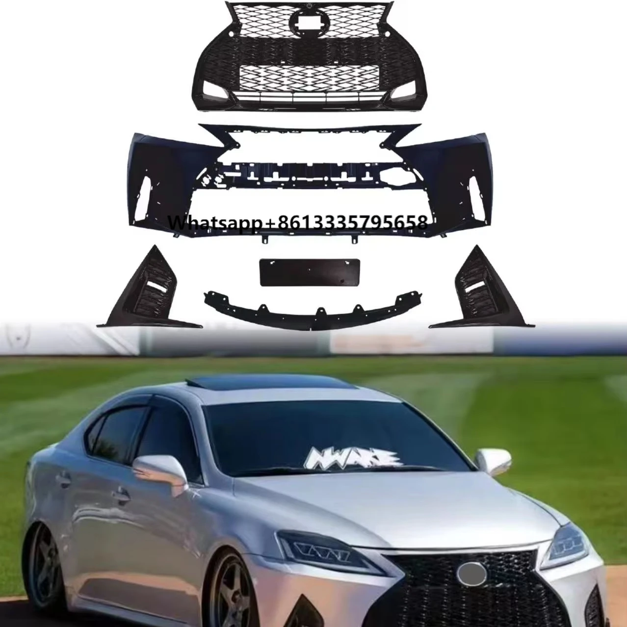 

Car Accessories Suitable for Lexus IS 2006-2012 Modified to 2021 New Style Front Bumper with Grille High Quality Body Kits