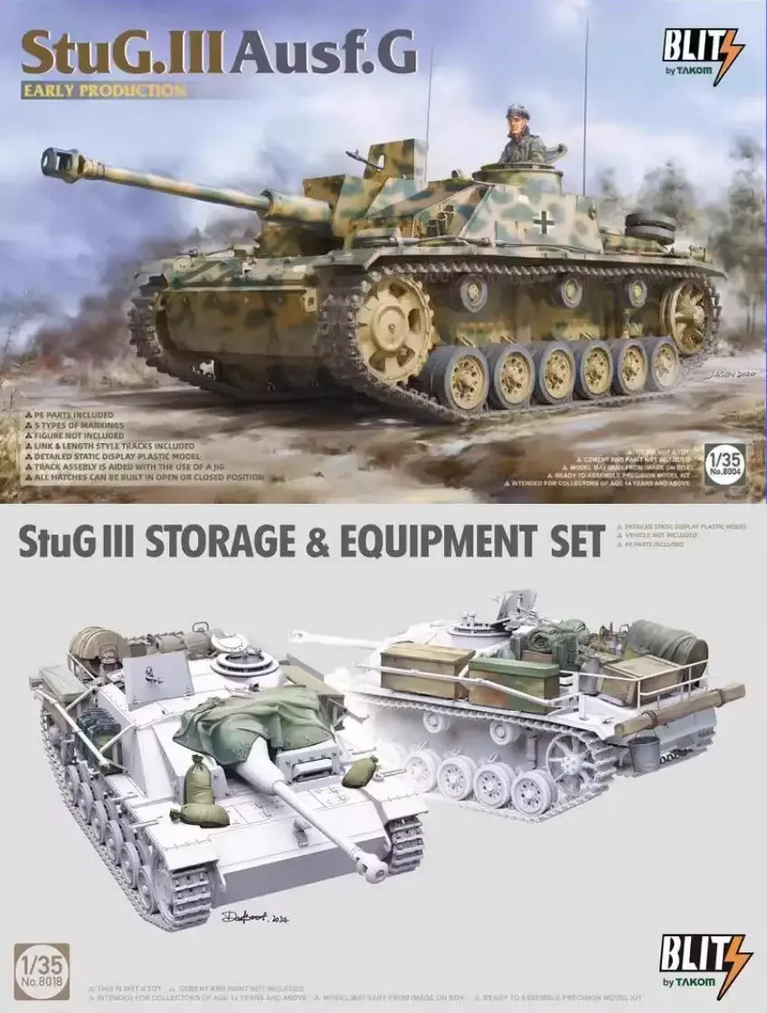 Takom 8004&8018 1/35 StuG.III Ausf.M G Early Production & Storage& Equipment Set