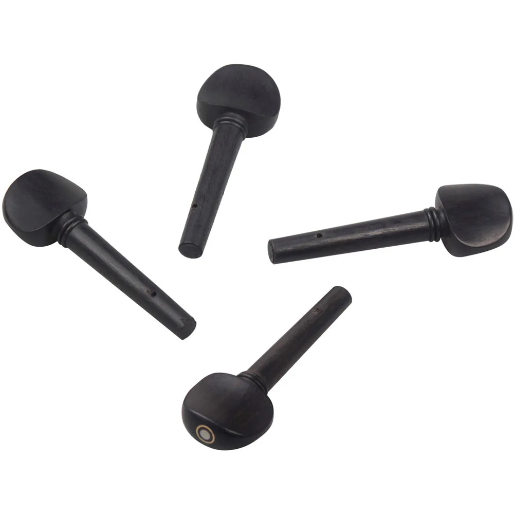 

4Pcs Premium Violin Tuning Pegs Made of Solid Ebony Wood for DIY Instrument Repair Smooth Finish Pre-Drilled Holes Included