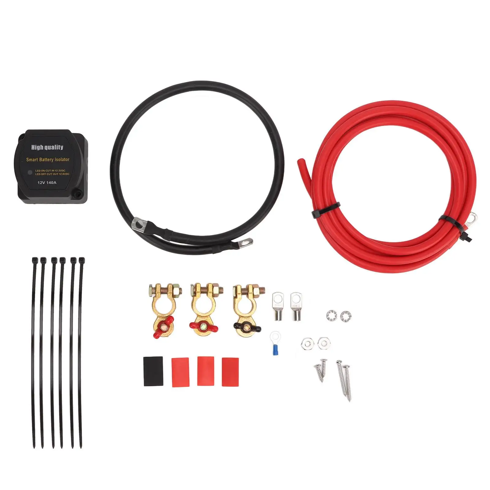 

Dual Battery Isolator Kit Vibration Resistant Voltage Sensitive for relay Kit Low Power Consumption 140A for truck for atv for