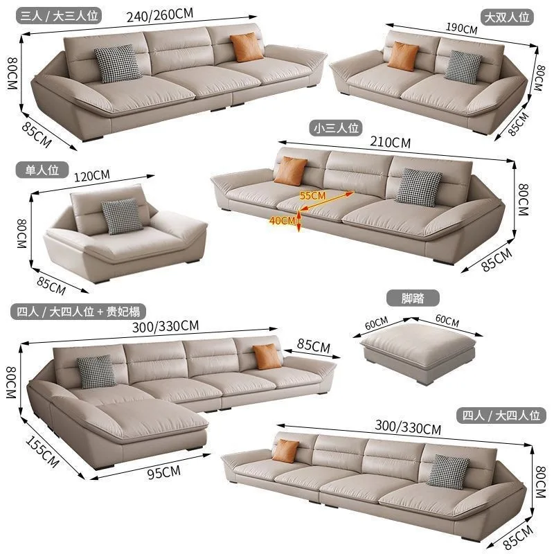 Sofa modern ukuran Italia
