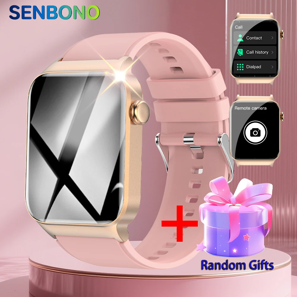 SENBONO Smart Watch for Men Women Bluetooth Call Camera Control Multi-sport Modes Message Reminder Smartwatch for Android iOS