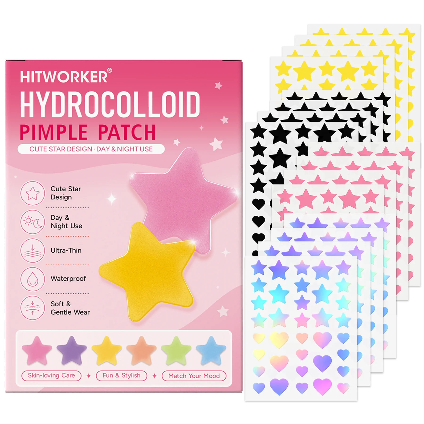 640/160 pieces/Pimple patch, covering acne and Acne patches, deep cleansing high-quality patch, gentle and skin friendly