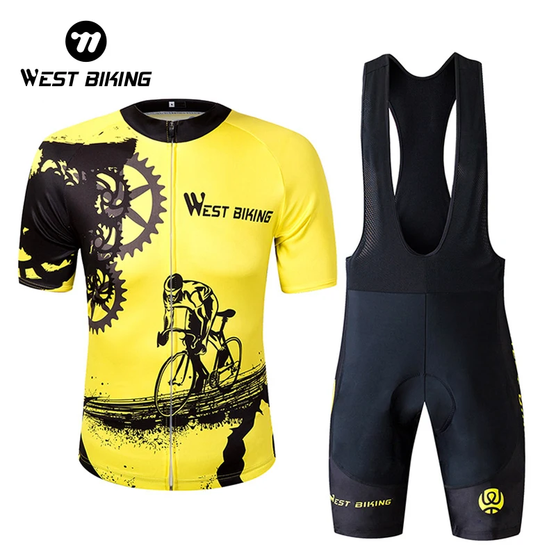 

WEST BIKING Summer Men Cycling Clothing Breathable Mountian MTB Bike Bicycle Clothes Ropa Ciclismo Quick-Dry Cycling Jersey Sets