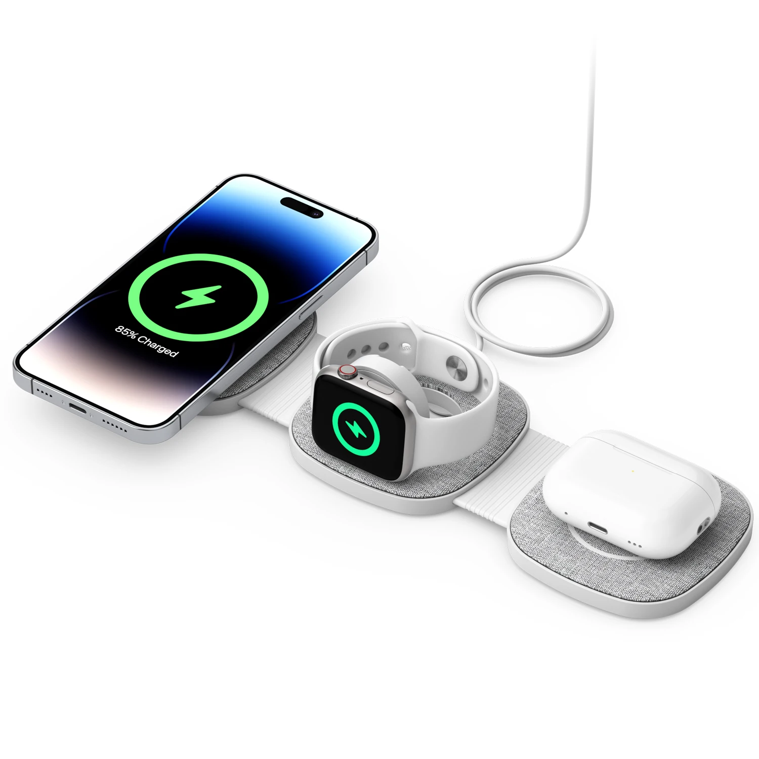 

Magnetic wireless charger 3-in-1 suitable for iPhone 15 14 13 12 11 Pro Max Apple Watch AirPods quick charging dock Magsafe