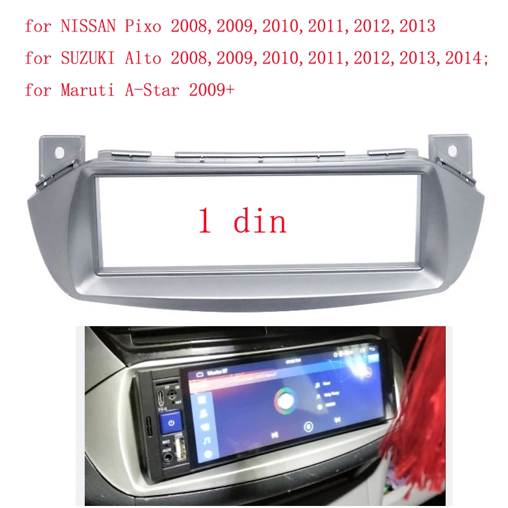 1DIN Car Radio Fascia for SUZUKI Alto NISSAN Pixo Maruti A-Star Stereo Dash Fit Kit Install Fascia Face Plate Panel DVD Frame