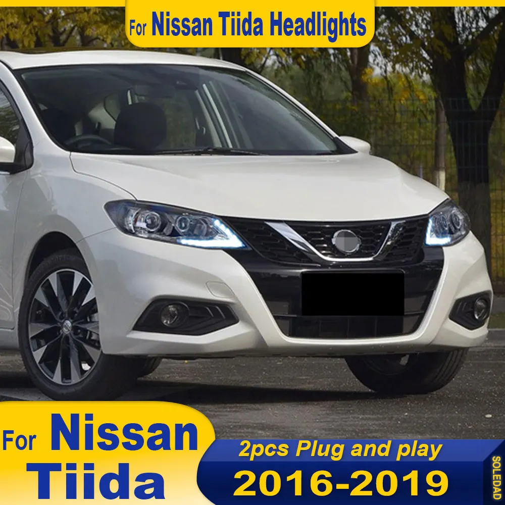 

Car Styling for Nissan Tiida 2016 2017 2018 2019 LED Headlight DRL Running Turn Signal Light Led Projector Auto Accessorie