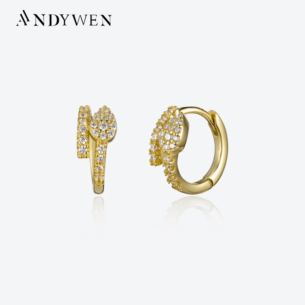 

ANDYWEN 100% 925 Sterling Silver Gold 8.5mm Snake Hoops Piercing Pendientes Women Luxury Jewelry 2022 Rock Punk Fine Jewelry