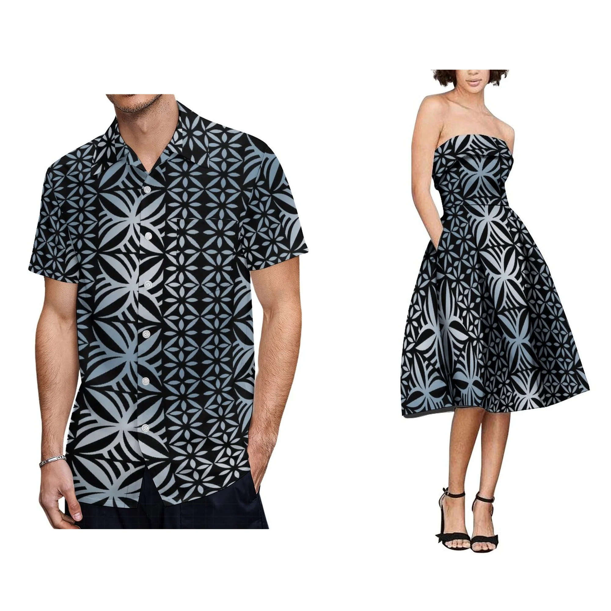 

New Arrivals Custom Polynesian Style Print Tube Top Ladies Dress Wrap Off Shoulder Big Size Sleeveless Sexy Party Dress