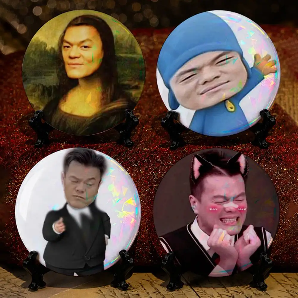 J-JYP Meme Modern Throw 25mm 75mm 44mm 58mm 32m Coin Badges Personalized Handmade Round Brooches Pins Accessory