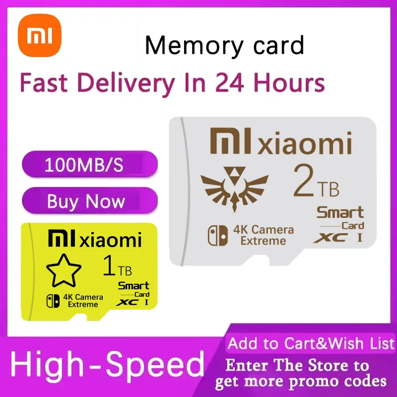 Xiaomi 2TB 128GB Class 10 V60 TF Card 1TB Mini SD Card 512GB ความเร็วสูง Micro TF SD Card 256GB สําหรับ Nintendo SWITCH