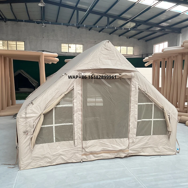 

Four-Season House Tent 3-4 Person Durable Oxford Camping Tent Family Outdoor Activities with Basic Accessories