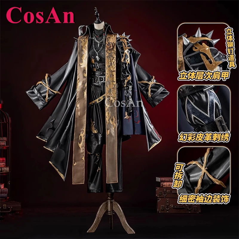 

CosAn Game Identity V Alva Lorenz/Hermit костюмы для косплея тонкая золотая кожа модная униформа Хэллоуин вечерние одежда для ролевых игр