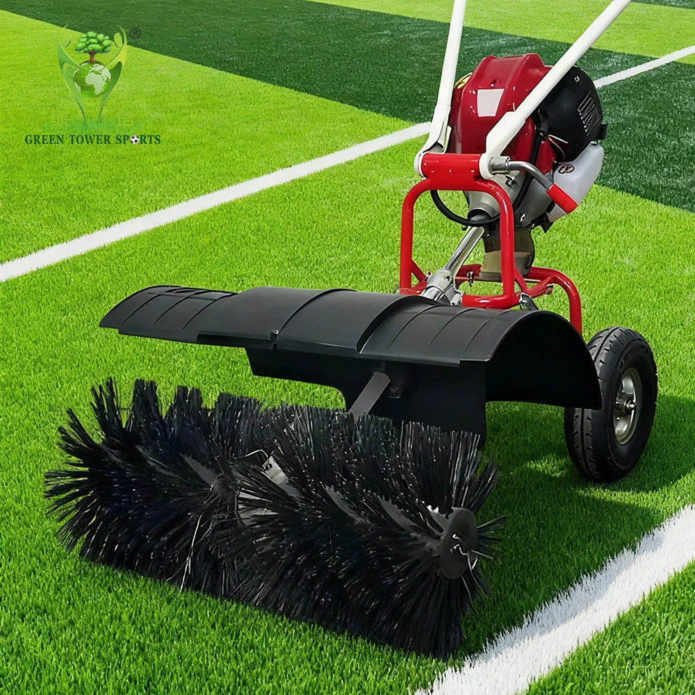 2.5hp Hand-push Lawn Sweeper, Portable Powered Lawn Groom, Artificial Turf Cleaner