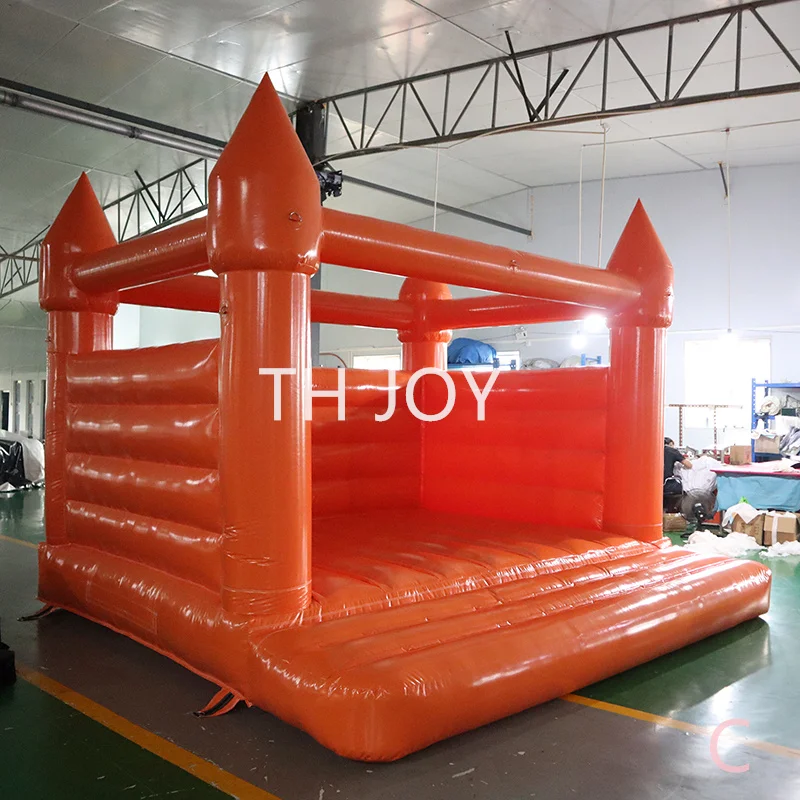 snel luchtschip tot deur, 2025 Halloween oranje springkussen huis, 4x4 m 13x13ft springkasteel voor Halloween party