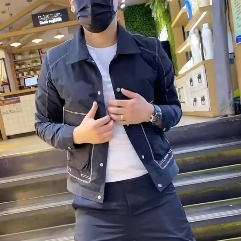 

Мужская модная куртка с хлопковой подкладкой Ins Thiened Fce на подкладке, облегающая зимняя бейсбольная верхняя одежда, молодежный модный топ