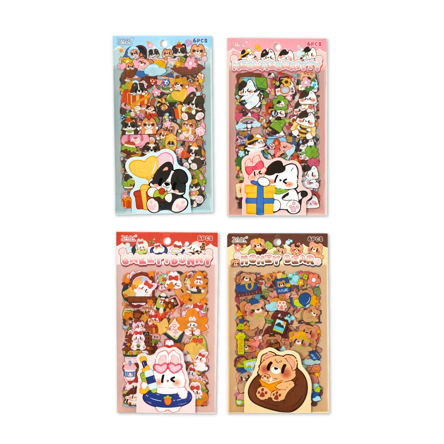 Daily Pet Cartoon Waterproof Stickers Multifunctional DIY Craft Decoration for Laptop Planner Journal Cup